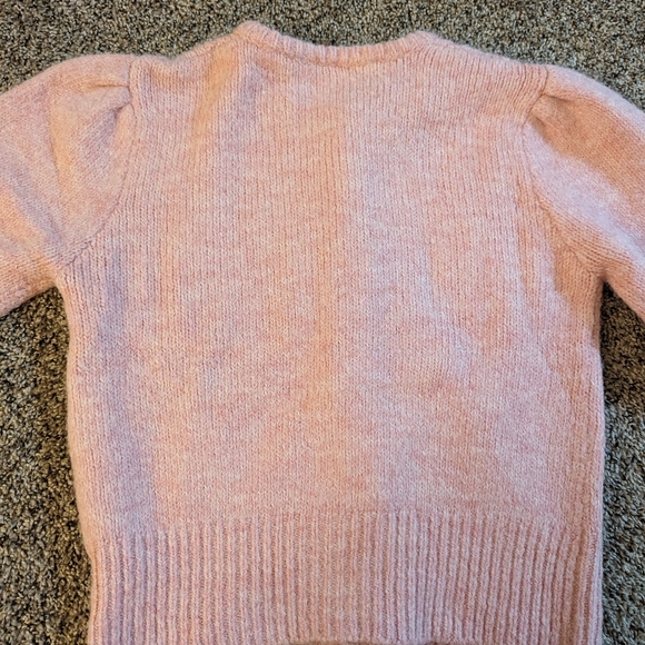 Puffy sleeves vintage style lady soft pink buttons sweater - Picture 9 of 9